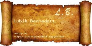 Lubik Bernadett névjegykártya