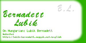 bernadett lubik business card